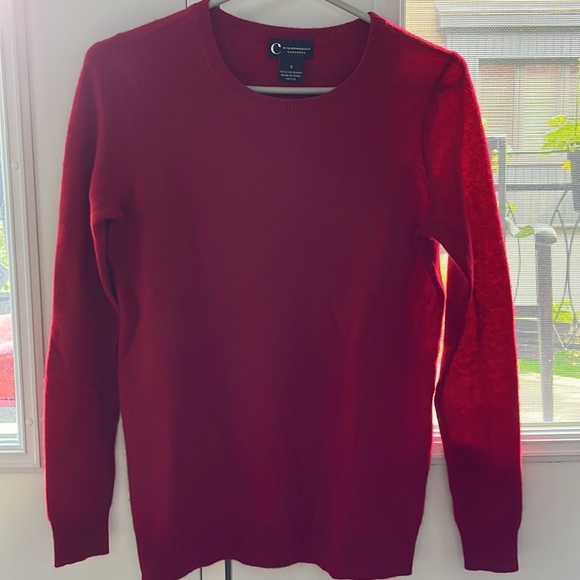 Women’s C by Bloomingdale’s cashmere crew neck sweater / Red / Small - Picture 1 of 9
